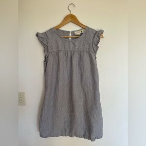 Cynthia Rowley Gray-Striped Cap Sleeve Shift Dress